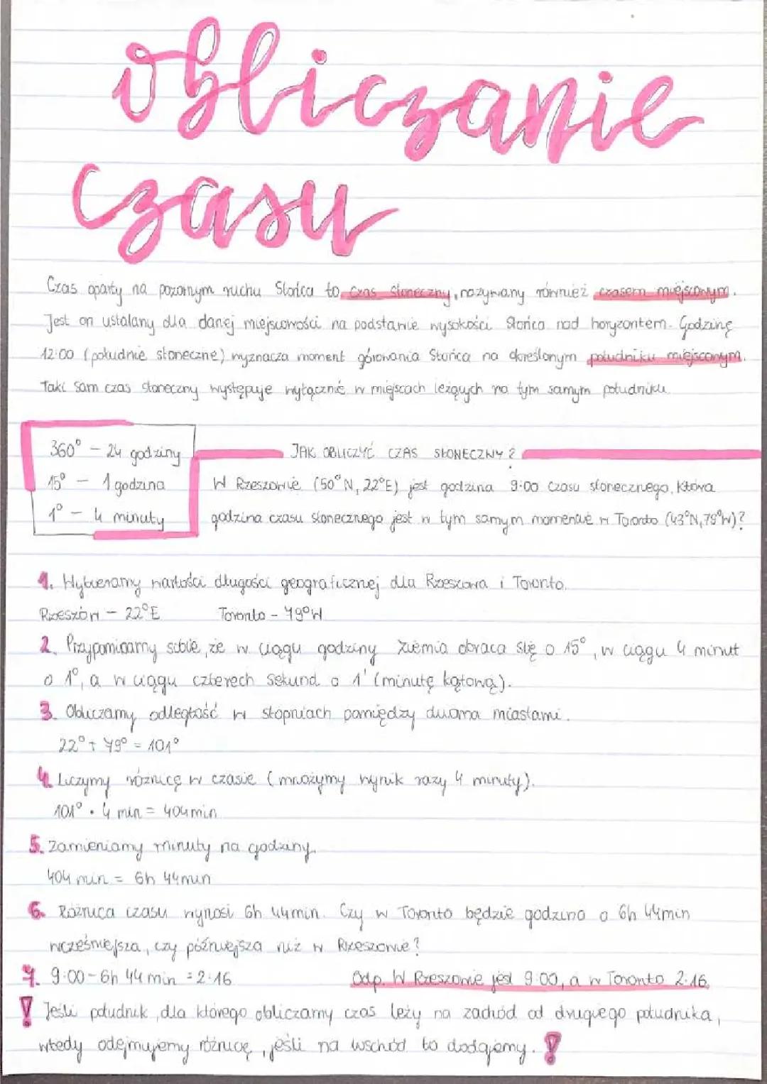 Obliczanie czasu słonecznego