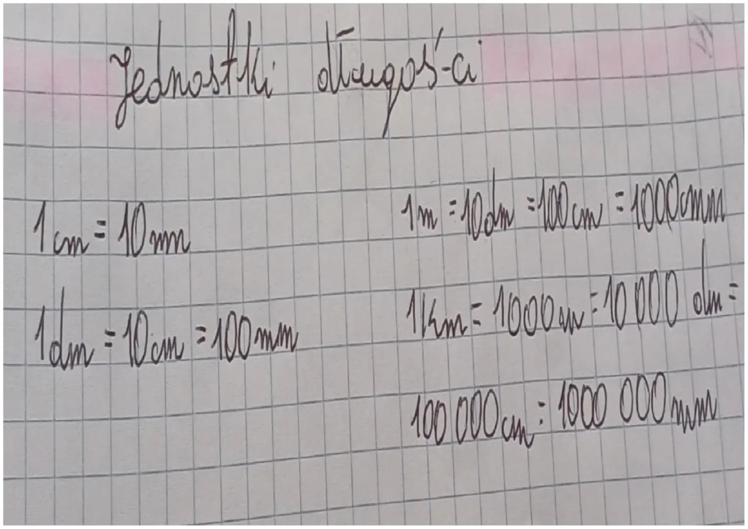 Jednostki draugos en
1 cm = 10mm.
1m = 10cm = 100 cm = 1000сmm
1am = 10cm = 100mm
1km=1000m=10000 om=
100000cm: 1000000 mm