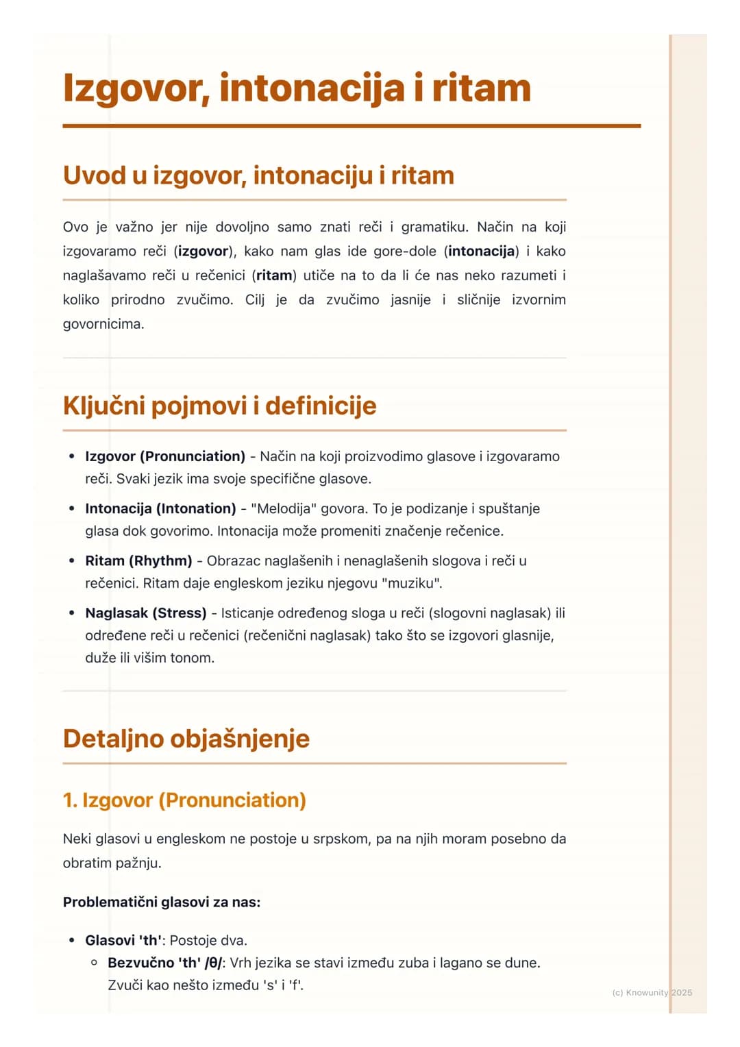 # Izgovor, intonacija i ritam
Uvod u izgovor, intonaciju i ritam
Ovo je važno jer nije dovoljno samo znati reči i gramatiku. Način na koji
