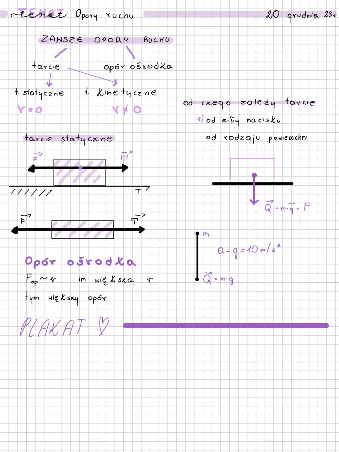NOTEBOOK hartków ha
$a = \frac{ΔV}{t}$
$s = \frac{at^2}{2}$ obliczanie
str. 46-56
57 zad
$a = \frac{F}{m}$
$F = a \cdot m$
$a = \frac{Δ