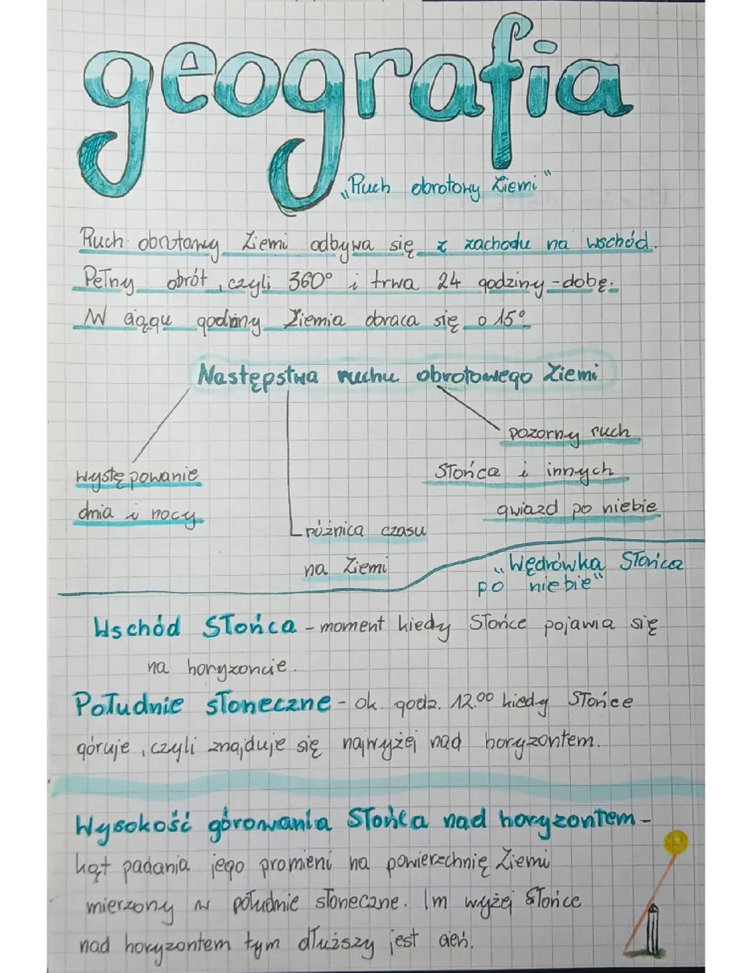 GEOGRAFIA ruch obrotowy ziemi