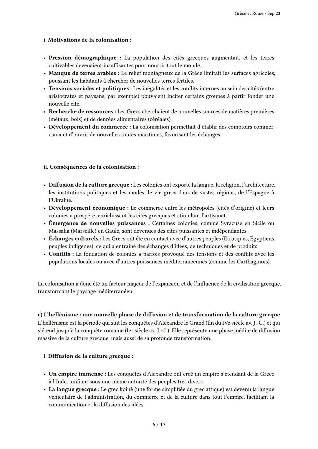 Grèce et Rome
Généré par Knowunity.fr - Sep 23
Description: Cet examen couvre les civilisations grecque et romaine antiques.
Bonne chance