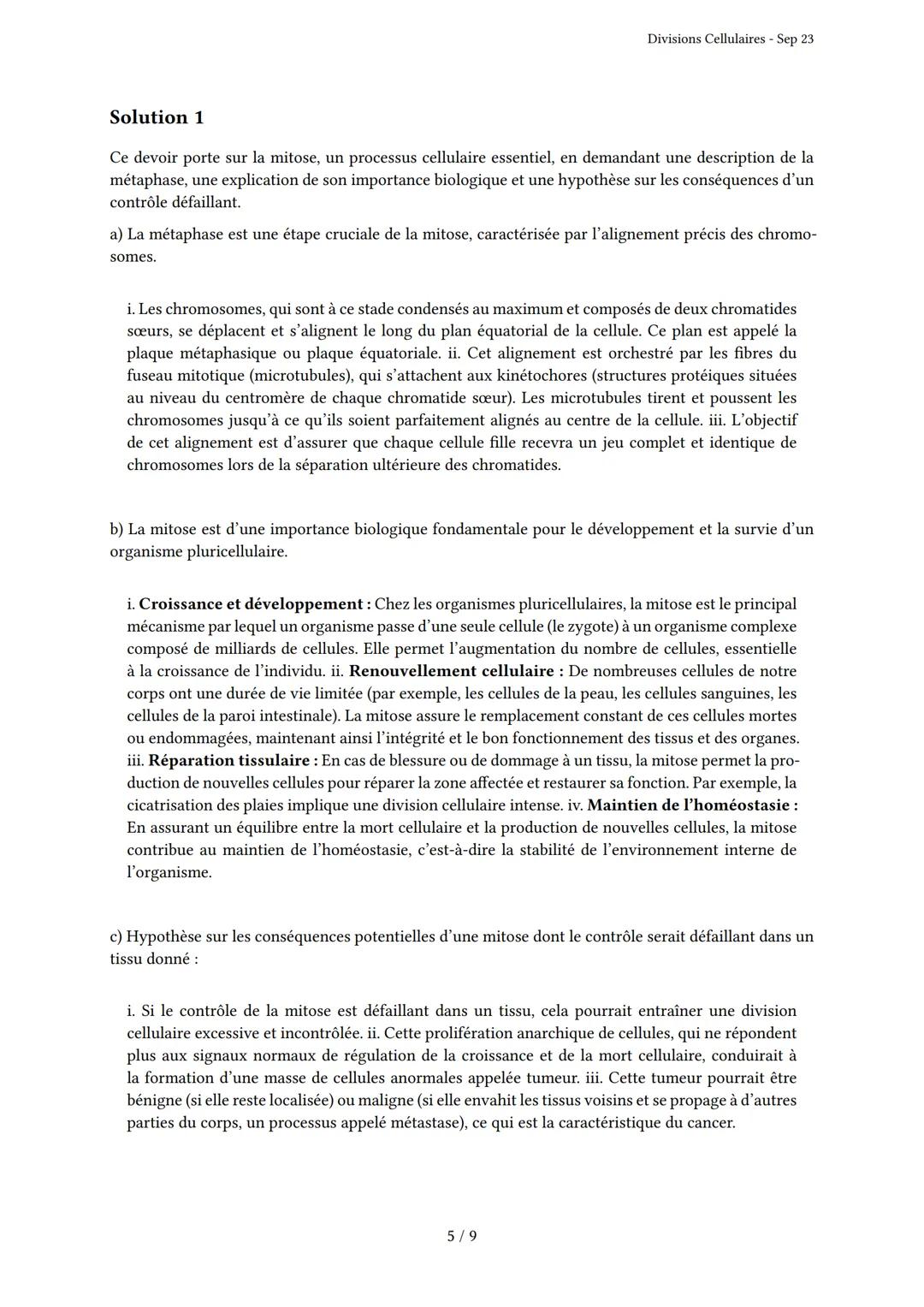 Divisions Cellulaires
Généré par Knowunity.fr - Sep 23
Description: Cet examen couvre les mécanismes de mitose et méiose.
Bonne chance!